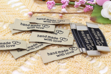 Label Hand made with love beige (10 Stck)