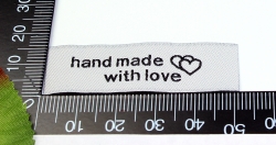 Label Hand made with love weiss (1 Stck)