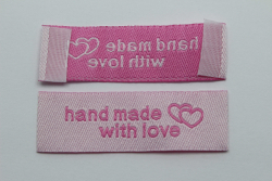 Label Hand made with love rosa (10 Stck)