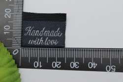 Label Hand made with love grau (1 Stck)